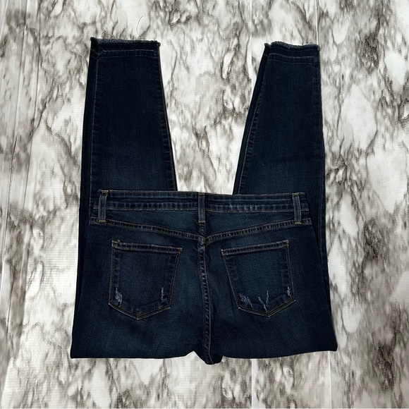 Just Black Womens Sz 32 Dark Wash Skinny Denim Blue Jeans Distressed Raw Hem - Picture 4 of 8